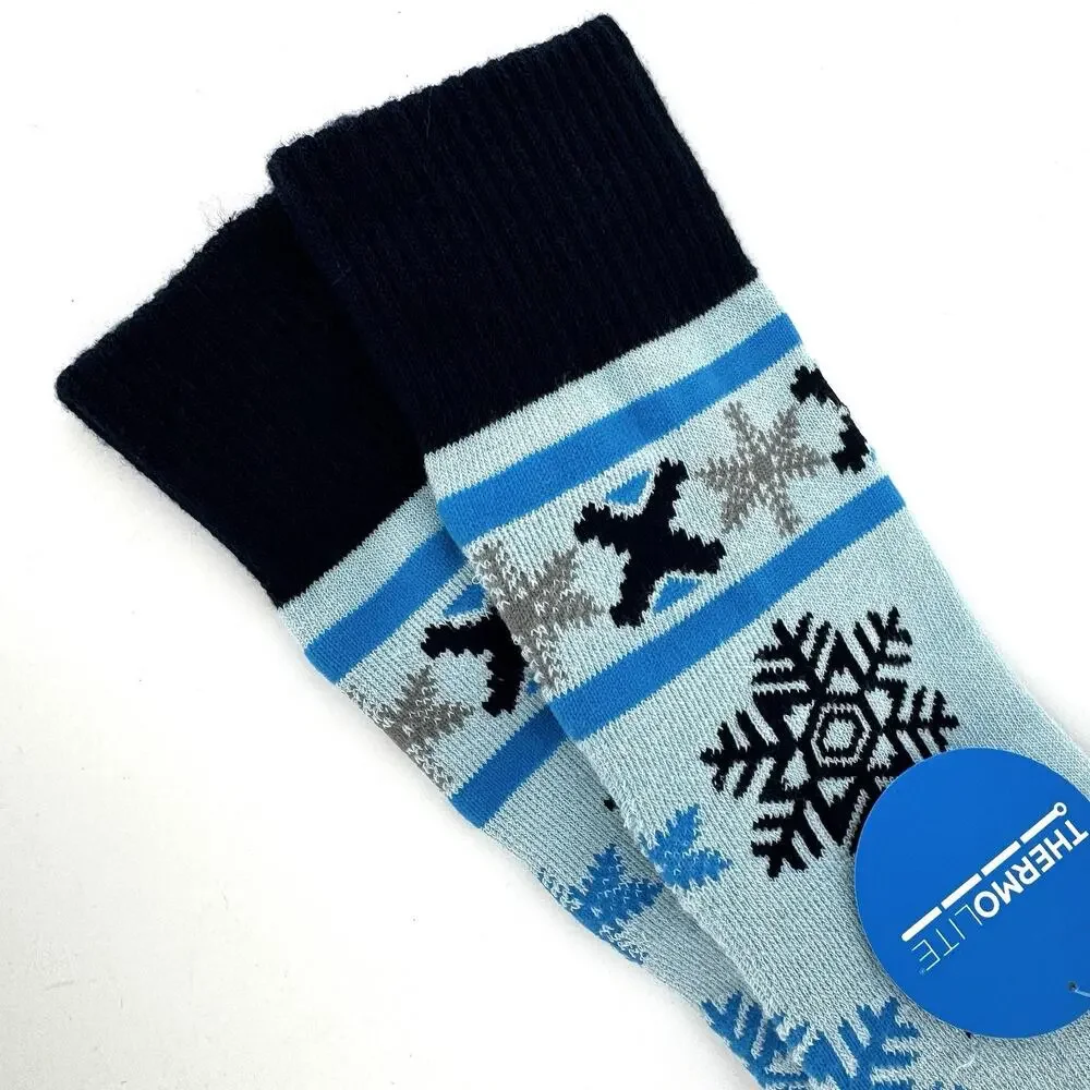 Columbia Women's Thermolite Snowflake Ski Socks Sky Blue Unisex Size Medium